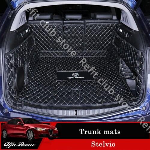 Leather Trunk Mats Protection Anti-dirty pad For Alfa Romeo Stelvio Accessories Car styling interior Modification