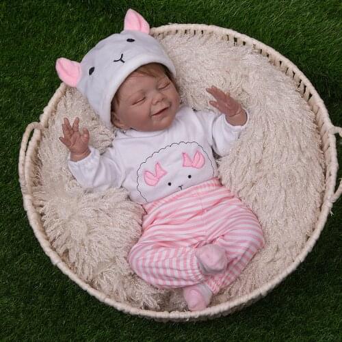50 cm Super Soft Silicone Reborn Baby Dolls Rooted Fiber Hair Lifelike Cute Cloth Body Reborn Bebe Toys For Childrens Day Gifts