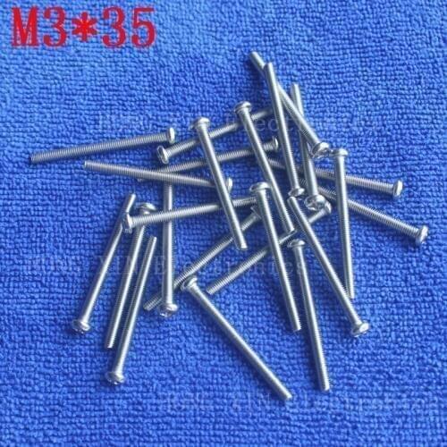M3*35 1pcs 304 Stainless Steel Screw 35mm Round Head Screws Phillips Crosshead Thread Bolt Brand new high-quality fastener tools