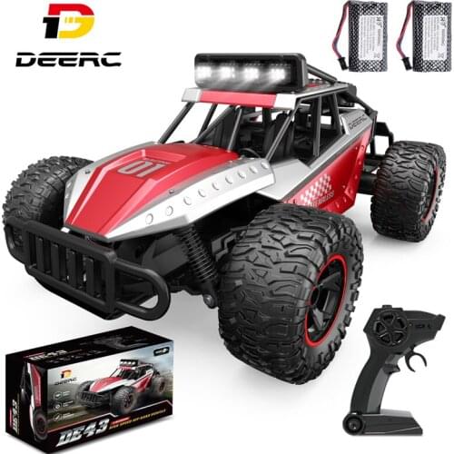DEERC DE43 Remote Control Car 1:14 RC Cars 25KM/H High Speed 2.4G 2WD RC Monster Truck Crawler Alloy Shell Toys Boys Kids Gift