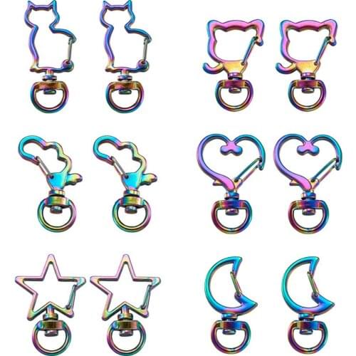12pcs/set Mixed Shapes Metal Swivel Trigger Lobster Clasps Clip Lanyard Snap Hook Key Chain Ring Bag Keychain DIY Accessories