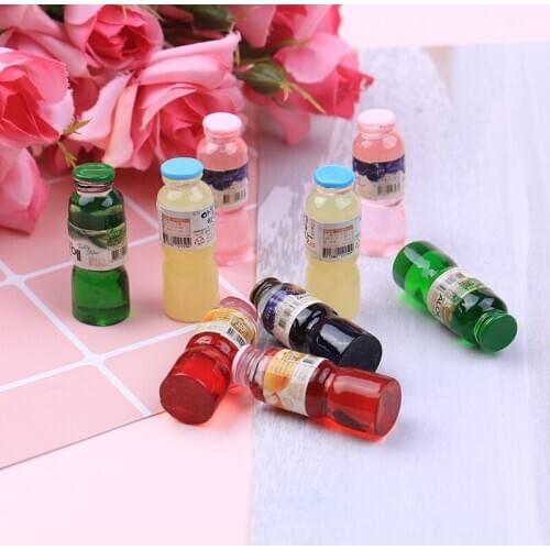 2pcs/set Dollhouse Miniature Toy Mini Drink Bottle Toys Doll Drink Kitchen Living Room Decor Accessories