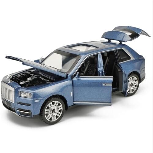 1: 32 Rolls Royce curinan car model simulation alloy car model sound light children toy car model birthday gift blue car