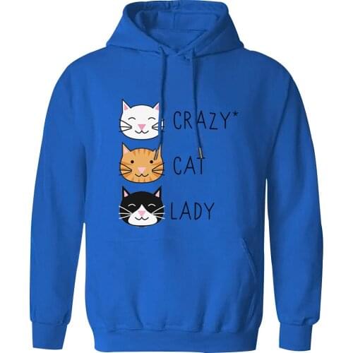 Hooded For Mens Crazy Cat Lady Fashion Harajuku Male Sweatshirt Outwear Hipster Mans Clothing Casual 2020 Tops Tracksuits Homme