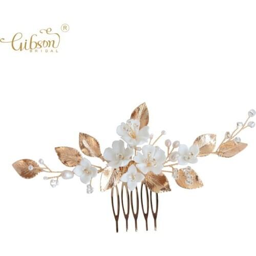 White Cherry Blossom Ceramic Flowers Bridal Hair Pin Set Wedding Hair Comb Accessories Jewelry Headwear