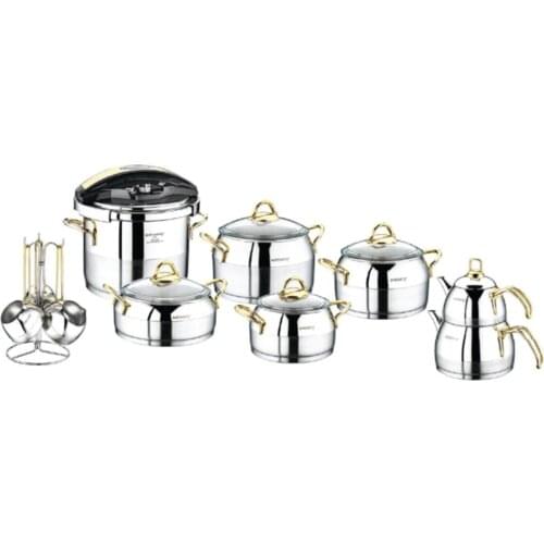 Venus Golden Gold 18 Piece Cookware Set
