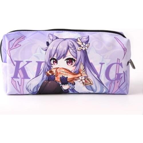 Game Genshin Impact Diluc Klee Venti Paimon Cosplay Unisex Stationery Box Pen Bags Pencil Case Large Capacity Storage Gifts