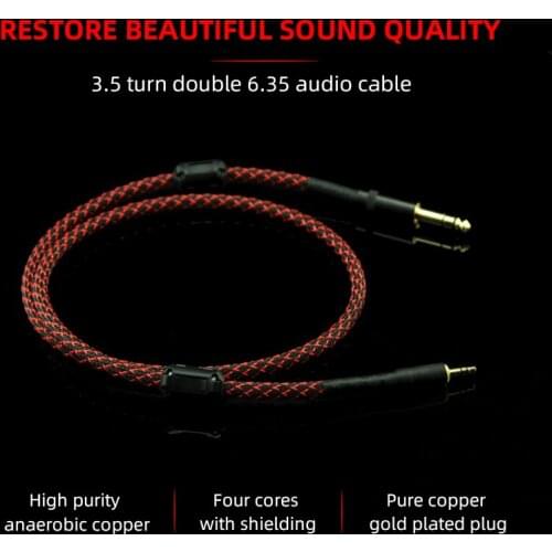 YYAUDIO L-4E6S DIY HIFI 3.5mm to 6.35mm Audio Cable 3.5 To 6.35 Male To Male Audio Dedicated Line
