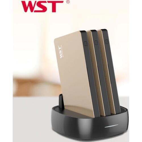 WST Portable Charger Station for Family Public Business 3PCS 8000mAh Power Bank with Built in Charging Cables Power bank Station