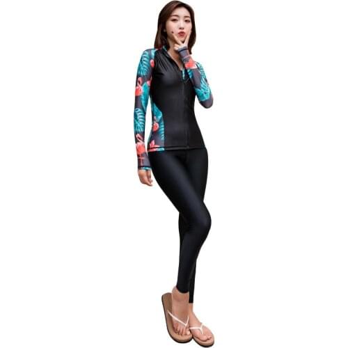 2020 NEW Rashguard Women Long Sleeve Women Swimsuit Sun Protection Rash Guard Print Swimwear UPF50+ Surfing Shirt wet suit