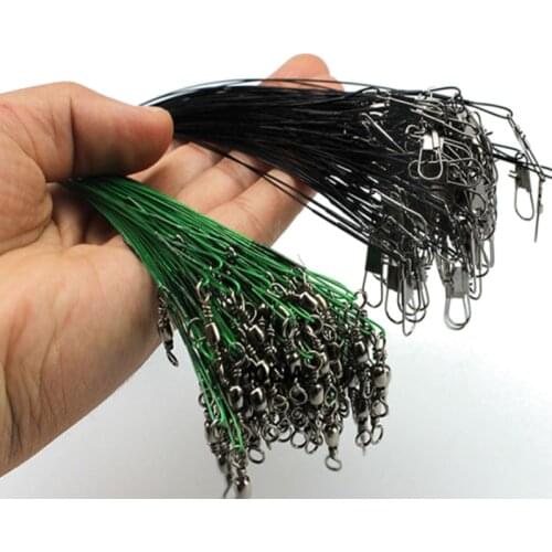 200pcs 15cm 21cm 30cm Fishing Line for Lead Steel Fishing Wire Fish Cord Rope Fishing Leader Trace the Lines Spinner Lead L183