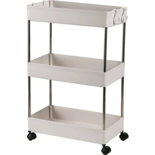 Removable crevice rack kitchen supplies household Daquan bathroom floor-mounted gap small trolley storage rack