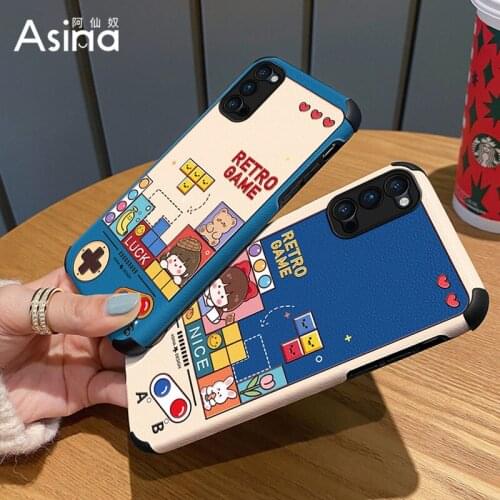 ASINA Imitation Lambskin Case For OPPO Reno 2 3 4 5 Pro Cute Cartoon Silicone Cover Bumper For Realme X7 Find X3 X2 Pro Fundas