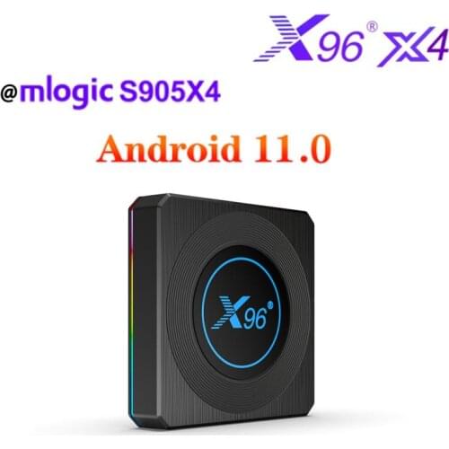 X96 X4 8K Smart TV Box Android 11 S905X4 RGB Light Set-Top Box Network Player 2.4G/5G WiFi TV Box 4G 32G Youtube Media Player