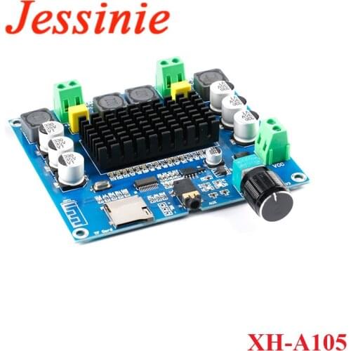 XH-A105 TDA7498 Digital Bluetooth-compatible BLE 5.0 Power Amplifier Board Module Speaker Stereo Audio 2X100W 2*100W