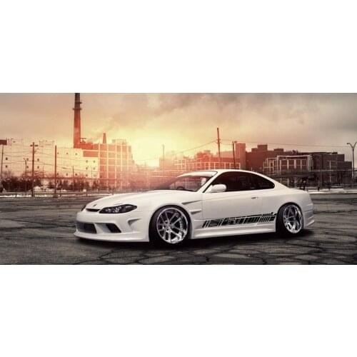 For 1Set/2pcs Style 3 Decal Sticker Side Stripe Kit nissan silvia 200sx 240sx s14 s14a s15 Car styling