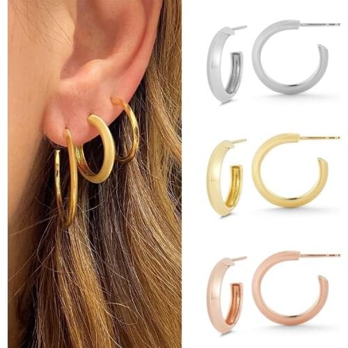 ISUEVA Boho Style 18K Gold Filled Luxury Simple Stud Hoop Earrings For Women Fashion Jewelry Free Shippings Wholesale
