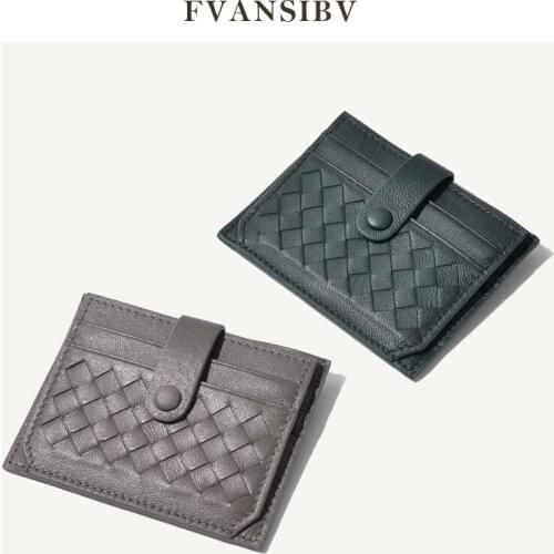 Ladies Card Holder Genuine Leather Large Capacity Multi Card Slot Sheepskin Ultra-Thin Coin Purse Luxury Brand Design 2021 New