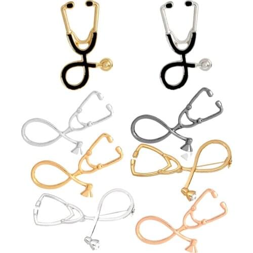 Gold Silver Color Stethoscope Brooch Pins Nurse Jewelry Medical Jewelry Doctor Gift Graduation Gift Medical Student Gift