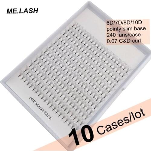 10 trays D/C Curl Russia Volume W 3D Eyelash Extension 0.10 Individual Eyelashes Professional Makeup Tools Long Lash From Korea