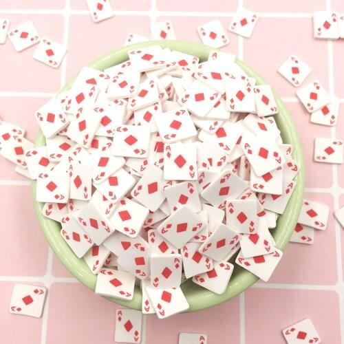 100g/lot Mini Cute 3D Polymer Clay Poker Slices DIY Nail Art Decorations New Design Kids Pretend Toys Dolls Accessories 10*8mm