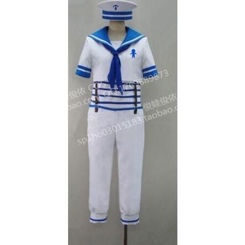 2016 Free Iwatobi Swim Club Cosplay Haruka Nanase Cosplay White Mens Sailor Uniform Free Iwatobi Swim Club Cosplay Costume