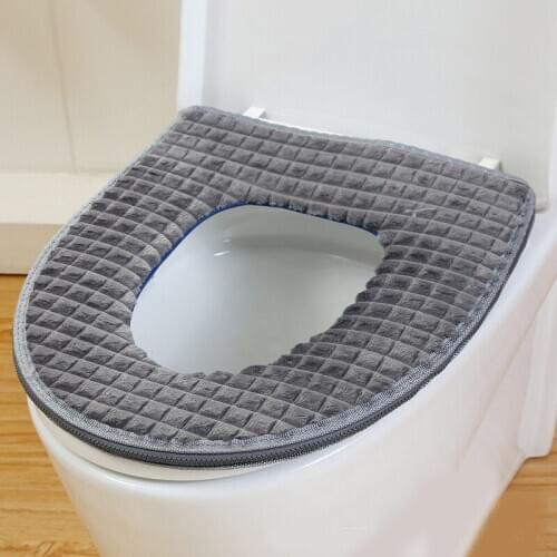 2021 Bathroom Filling Soft Thickened Seat Pads Washable Warmer Toilet Mat Cover Winter Comfortable Seat Cushion #10