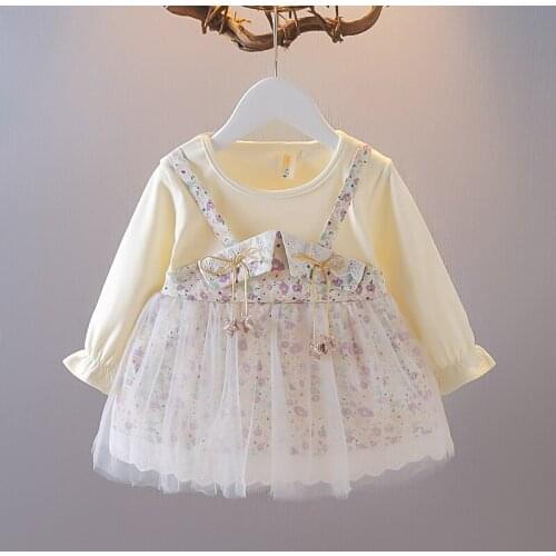 2021 Spring Autumn Baby Girl Clothes Print Long Sleeve Dresses for Girls Baby Clothing Princess Toddler Dress Infant Clothing