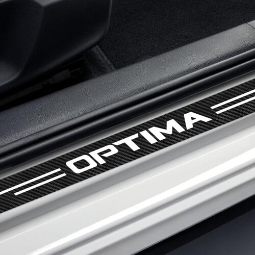 4PCS Car Sill Sticker For Kia CADENZA Ceed FORTE K9 OPTIMA PICANTO RIO SORENTO SOUL SPORTAGE Auto Accessories Carbon Fiber Decal
