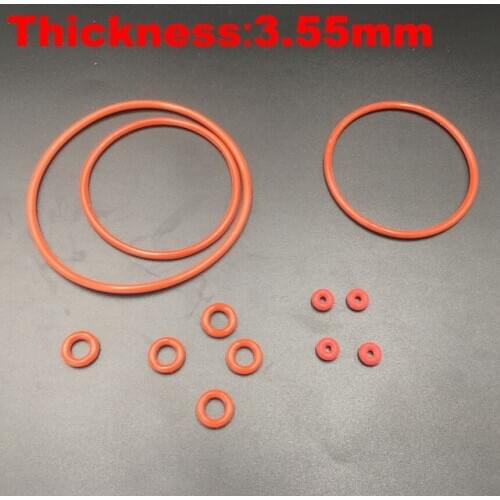 7pcs 138x3.55 138*3.55 140x3.55 140*3.55 145x3.55 145*3.55 (ID*Thickness) Food Grade Red Silicone Oil Seal O Ring O-Ring Gasket