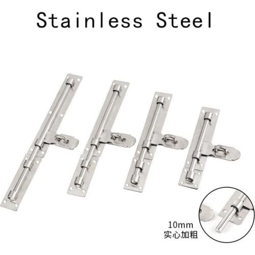 8/10/12/14inch Stainless Steel Door Bolt Hasp Safety Latch Padlock Slide lock For Door Window Drawer Cupboard Furniture Hardware