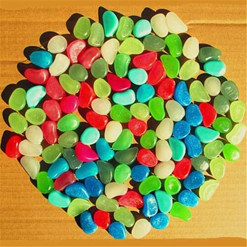 Aquarium Luminous Pebble Stone 100 Pieces Garden Path Flower Bush Fluorescent Rock Fish tank Bottom Stone Decoration Pebbles
