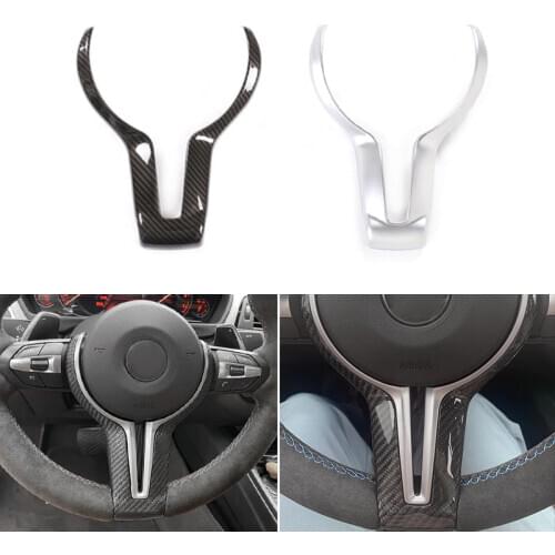 Carbon Texture Car V-Shape Steering Wheel Cover Trim For BMW M Sport M2 F87 M3 F80 M4 F82 F83 M6 F06 F12 F13 X5M F85 X6M F86