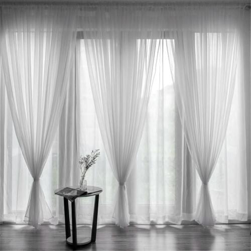 White Curtain European Pure White Gauze Curtain For Wedding Home Kitchen Decoration White Yarn Wedding Curtain