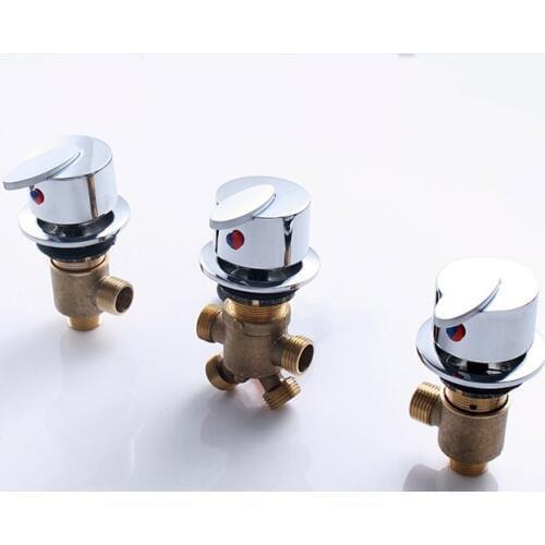 Free shipping copper split - style massage five - piece water faucet hot and cold water switch valve accessories 3PCS/LOT