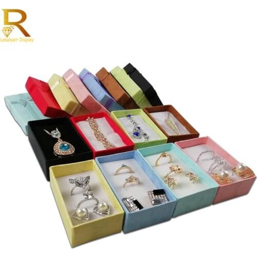 Paper Trinket Box Ring Box Necklace Organizer Earring Storage Box Necklace Box Small Accessories Container 24pcs/Lot
