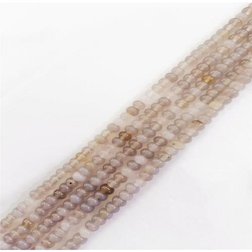 1 Strand 4x6mm Gray Agate Abacus Loose Beads DIY Fashion Jeawelry Making Accessories Unisex Special Gift 15.5"
