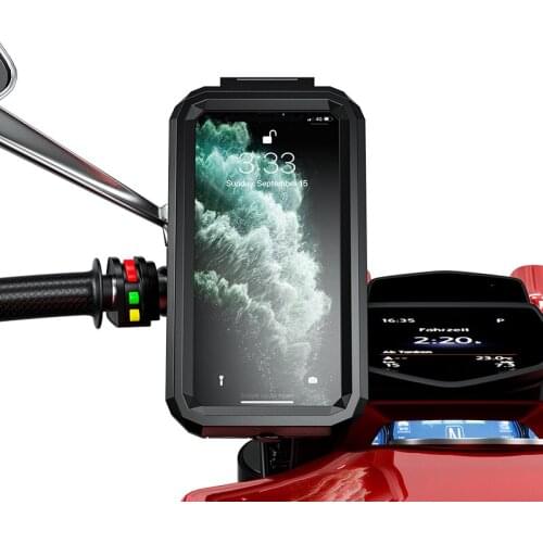 Motorcycle Phone Mount Holder Waterproof Phone Holder for Bike/Bicycle/Motorcycle Handlebar Mount Rearview Mirror Touch-Screen