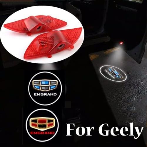 For Geely emgrand EC7 ec715 ec718 FREE SHIPPINGGhost Shadow Projection Logo Door Lamp 2 Pieces Led Car Door Welcome Light