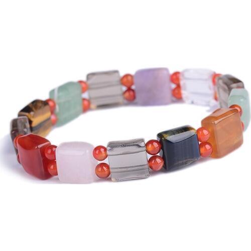 Dropshipping Many Color Treasure Stone Natural Crystal Bracelets Fresh Hand Row Lucky For Women Women Bracelet Fashion Jewelry
