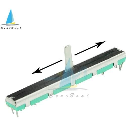 5pcs B103 B10K Ohm Duplex Potentiometer Mixer Fader 75MM SC6080GH Slide Adjustment Double Rotary Carbon Film Resistor