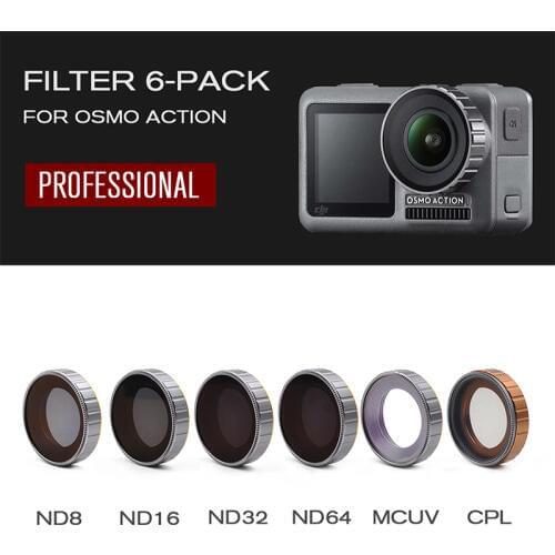 DJI OSMO ACTION Lens Filter Waterproof Diving Filter ND8/16/32/64 UV CPL Angle Adjustable Filters for Osmo Action Protector