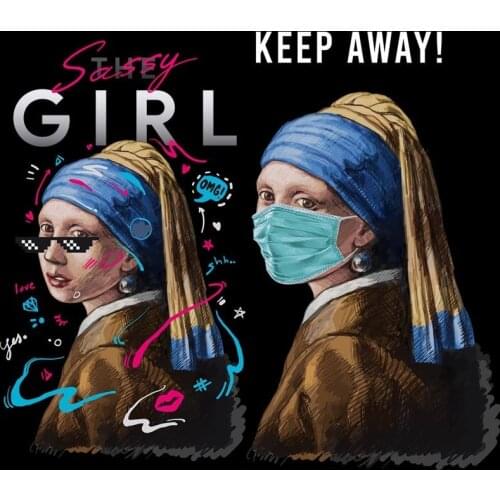 Hijab Women Patches DIY T-shirt Jacket Oil Painting Women Iron on Patch Heat Transfer Sticker for Clothes Washable Appliques