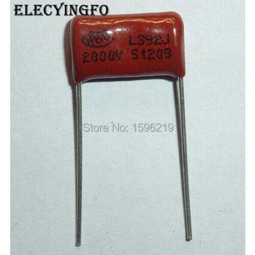 50pcs CBB capacitor 392 2000V 392J 2KV 3900pF 3.9nF P15 CBB81 Metallized Polypropylene Film Capacitor