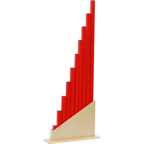 Long Red Rods Wooden Baby Toys Montessori Sensorial Materials Casa Kindergarten Early Educational Equipment Parent-child Game