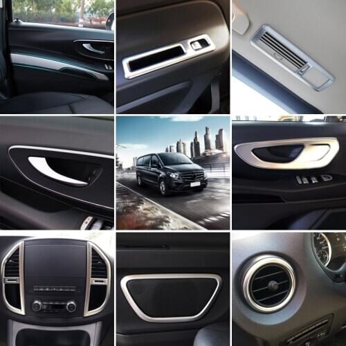LHD! For Mercedes-Benz Vito W447 2014-2019 ABS Matte Interior Accessories Kit Decoration Cover Trim 22pcs Car Styling