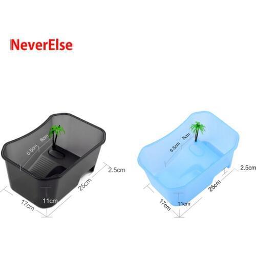Small Tank For Reptile Habitat Turtle Tortoise Vivarium Box with Basking Ramp Aquarium Tank Climb Ramp Breeding Box, 25x17x11cm