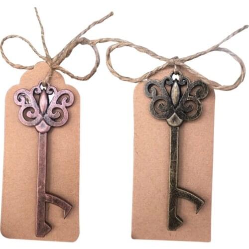 100pcs Butterfly Metal Key Beer Bottle Opener Wine Keychain Wedding Party Favors Vintage Kitchen Antique Gifts for Guests