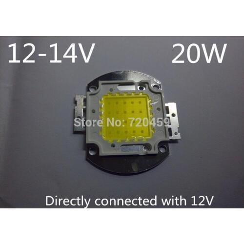 20W high-power LED light white is12-14V The highlighted DIY lamps and lanterns,connect 12V voltage can be used directy