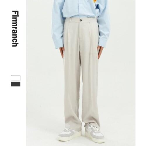 Firmranch Fall Winter New Men Loose Straigth Leg Long Casual Business Suit Pants INS Hot Style All-match Tailored Trousers